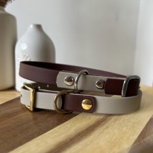 Two Tone Taupe/Saddle Collar